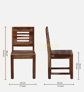<b>Rustic</b> Sheesham Wood <b>Dining</b> <b>Chair</b> with Slatted Backrest and Solid Seat Modern Farmhouse Style Furniture for the <b>Dining</b> Room Home - Product Image 2