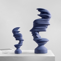 Prix de gros Design moderne Décoration de la maison Visage abstrait Art Statues Intérieur Salon Ornements en résine