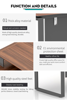 Table de conférence moderne, bureau de réunion, table de bureau de luxe en panneau de particules E1 avec structure en acier B281, poste de travail avec boîte à câbles
