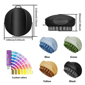 Brosse à cheveux bouclés ronde en silicone imperméable avec logo personnalisé pour hommes, brosse de massage du cuir chevelu pour dreadlocks, outil de coiffage multifonction - Product Image 2