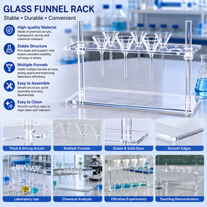 Support de filtration en verre acrylique transparent DeGao avec 2/4/6/8 trous, hauteur réglable, pour laboratoire - Product Image 2