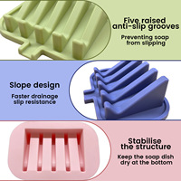 Porte-savon flexible en silicone personnalisé, auto-drainant, antidérapant, pour salle de bain, douche, évier de cuisine