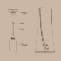 Diffuseur d'arômes au design tendance, vente en gros, diffuseur d'huiles parfumées électrique portable à commande intelligente, machine à parfum intelligente