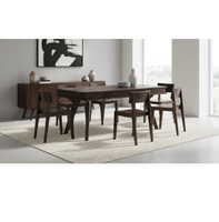 Table à manger moderne en bois de noyer vietnamien faite à la main, quatre pieds inclinés, montage facile, mobilier pour la maison, la cuisine, l'appartement, l'hôtel