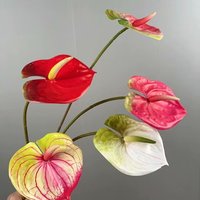 Fleur d'Anthurium Artificielle Réaliste DKB avec Longues Tiges, Fleurs Artificielles pour Arrangements Floraux DIY, Vase, Décoration de la Maison, Mariage
