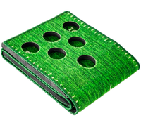 Tapis de putting de golf pour intérieur et extérieur, tapis d'entraînement au putting avec marqueur de distance, support antidérapant, aides à l'entraînement au golf