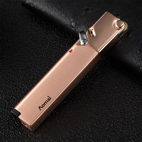 AM365 Design Moderne Fixe Feu et Coupe-Vent Jet Flamme Briquet Gonflable en Métal pour Cadeaux d'Affaires Vente en Gros