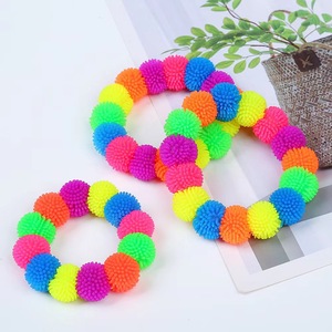 สร้อยข้อมือ TPR ยี่ห้อ Jincan Creative 12 สี ลูกบอลปุยหิมะหลากสี ของเล่นบีบคลายเครียดสำหรับเด็กชายและเด็กหญิง ของเล่นบีบกาวนุ่ม บรรเทาความเครียดสำหรับเด็ก - Product Image 2