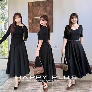 Jupe évasée élégante coupe trapèze pour femme, grande taille 90-54, couleur crépuscule, en polyester, taille normale, style français, jupe fluide - Product Image 5