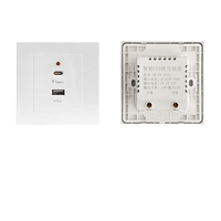 Prise murale USB à charge rapide intelligente universelle à 2 ports, adaptateur de prise USB type-c 18W, prise électrique UK 220V murale