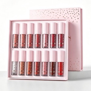 ชุดลิปสติกเนื้อลิควิด 12 สี, ลิปกลอสกันน้ำติดทนนาน, คอลเลคชั่นลิปทินท์เนื้อแมตต์และชิมเมอร์สำหรับผู้หญิงแต่งหน้าสวย - Product Image 1