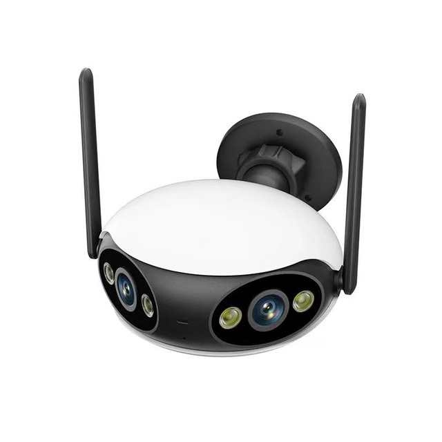 Icsee 4MP Dual Lens 180 Panoramic Network Camera IR AI POE IP Security Camera Outdoor Waterproof CCTV System Camera