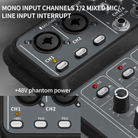 TNH-Mini table de mixage audio MC-QA04 avec interface USB pour PC enregistrant des instruments de guitare Podcast