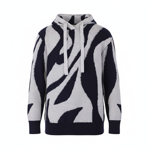 Người Đàn Ông Của Nếp Nhăn Miễn Phí Thu Nhỏ Chống Mùa Đông Đan Áo Len Với Phía Trước Biểu Tượng Ngựa Vằn In Thiết Kế Bán Buôn - Product Image 5