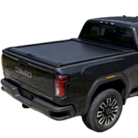 Couverture de benne rétractable manuelle pour pick-up, installation sans perçage, en alliage d'aluminium noir, pour GMC Sierra 2500, hayon
