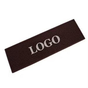 Tapis de bar antidérapant carré noir en PVC souple, personnalisé avec logo, idéal pour la promotion de la bière russe Krusovice, Buffalo Bill's, Penderyn - Product Image 5