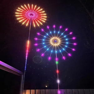 Décorations de jardin extérieures intelligentes, lumières de jardin imperméables, lumières décoratives à motifs, lumières LED musicales et vocales, lumières de feux d'artifice - Product Image 1