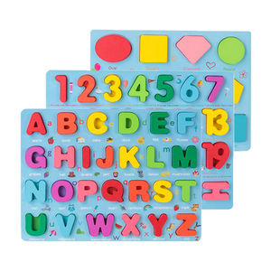 Early Education Hand Grasping Board Cognitive Matching Bigger Blocks ,easy to Catch . Wooden Alphabet Puzzles - Product Image 2