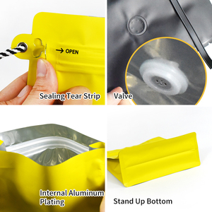 Tùy chỉnh in tái chế 250g túi đóng gói cà phê rỗng niêm phong bên miếng lót đứng lên túi cà phê có van - Product Image 5