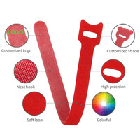 100 attaches-câbles en nylon et polyester réutilisables, élastiques, écologiques, libérables, en boucle