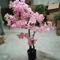 Arbre Bonsaï en Cerisier Artificiel en Plastique Écologique Fait Main, Durable, pour Centre de Table de Mariage, Fleur de Cerisier Sakura