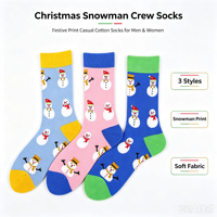 Chaussettes en coton jacquard unisexes pour Noël, motif bonhomme de neige, chaussettes de mode pour les fêtes, motif personnalisé OEM, logo