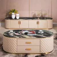 Ensemble de meubles de salon au design moderne, meuble TV mural en bois, meuble TV combiné moderne et table basse