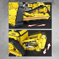 Reobrix 22001 Engin mécanique D11 Bulldozer Grue Camion Électrique en Plastique Kit de Briques RC pour Adultes Ensembles de Blocs de Construction