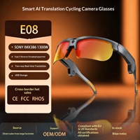 Nouvelles Lunettes Intelligentes E08 Transfrontalières avec IA, Caméra 13 Mégapixels, Contrôle Tactile pour Appels et Musique, Résistantes au Vent pour l'Extérieur