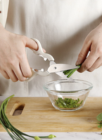 6-in-1 multifunctionele keuken gadget set met opbergbak, schaar, schilmesje, messen, eiermixer en flesopener voor thuisgebruik