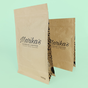 Sacs personnalisés en papier kraft à fond plat Sacs de qualité alimentaire pour café, thé, noix Sacs de café avec valve - Product Image 3