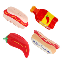 Nouvelle Pince à Cheveux Créative en Forme de Chili, Pince Hot Dog Chili, Pince à Cheveux pour l'Arrière de la Tête, Décoration Capillaire et Accessoires de Mode