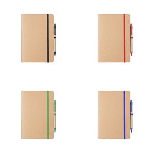 Eco-Friendly A5 Size Recycled Cardboard Notebook with Customized Logo <b>Cheap</b> Reusable Promotional Pen Office & School <b>Gift</b> - Product Image 1