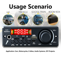 Module audio de voiture 200W 2.1 canaux pour carte amplificateur 50W+50W+100W 8-24V avec TWS, basses/aigus, micro, écho et sortie 5V-2A, télécommande