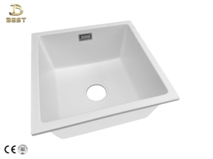 Vietnam-Made Black Quartz Single Bowl Undermount Kitchen <b>Sink</b> Ceramics with <b>Drainer</b> and Faucet - Product Image 3