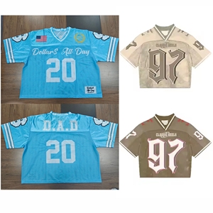Pure Custom Voetbal Jersey Crop Tops Streetwear Trendy Voetbalshirt Design Logo Mesh Crop American Team Fans Voetbal Jersey - Product Image 1