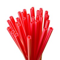 60 pailles à étoiles rouges, blanches et bleues, pailles à boire en plastique réutilisables pour boissons, milkshake, cocktail