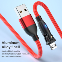 Inférieur à 1 Dollar Produits Logo Personnalisé Téléphone Portable Court Rapide Nylon Tressé Indicateur LED USB a vers Micro USB Câble de Données Chargeur