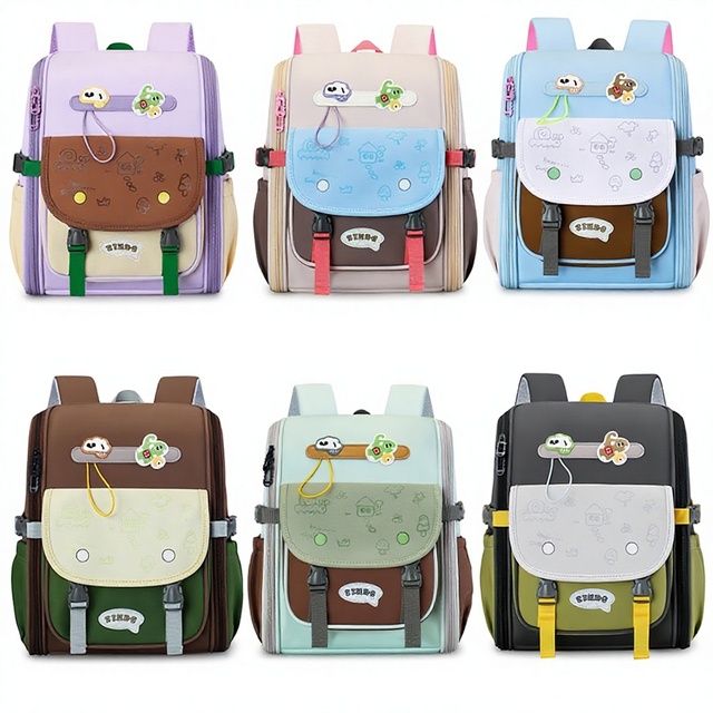 Hot Sell Multicolor Fashion Children Backpack Lightweight Ergonomic Schoolbag for Primary School Students Daily Study