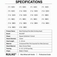 Großhandel Wollpolierköpfe mit 3mm Schaftanschluss für professionelle Rotationswerkzeug-Sets