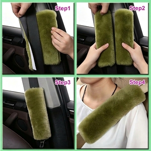 Copri Cintura di Sicurezza Personalizzato Morbido e Confortevole per Proteggere Collo e Spalle, Verde, Accessori Interni Auto - Product Image 5