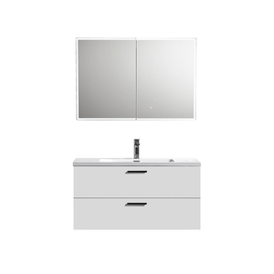 Furniture Wash Basin AXW ELSA 40 Inch Wall Bath Furniture Set Custom Design Bathroom Double Sink Wash Basin Cabinet White Vanity