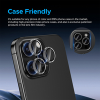 Protection d'écran 9H ultra-fine transparente comme du cristal, étanche, ajustement invisible, revêtement AR, compatible avec les coques pour iPhone 14 15 16 17 18 Pro