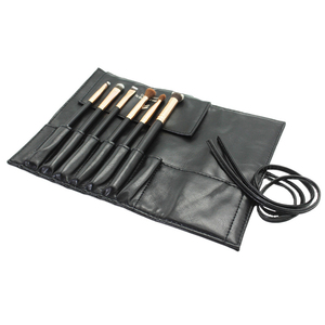 Pochette en cuir noir personnalisée avec logo, <span class=keywords><strong>trousse</strong></span> <span class=keywords><strong>de</strong></span> <span class=keywords><strong>toilette</strong></span> <span class=keywords><strong>de</strong></span> voyage, sac <span class=keywords><strong>de</strong></span> rangement pour cosmétiques, sac pour bébé <span class=keywords><strong>fille</strong></span>, <span class=keywords><strong>trousse</strong></span> à maquillage pour pinceaux - Product Image 1