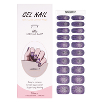 Autocollants d'ongles en gel UV semi-durcis longue durée, très populaires, à presser / Tiktok NG200317/NG200318