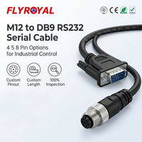Conector Circular Personalizado Compatible con M12 de 4, 5 y 8 Pines a Cable Serial DB9 D-Sub RS232 para Equipos de Control Industrial