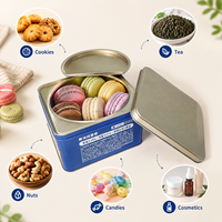 Boîte en métal personnalisable JYB pour macarons carrés, biscuits, rouleaux d'œufs, snacks, chocolats – Emballage cadeau pour mariages et événements professionnels