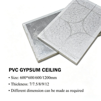 Panel de Techo de Yeso Ignífugo Cuadrado Moderno, Laminado con PVC, con Rejilla para Techo, para Decoración Interior de Hoteles y Apartamentos