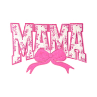 Grande lettre MAMA Patch brodé fer sur nœud Applique surdimensionnée maman DIY Patchwork pour veste à capuche sac vêtements décor