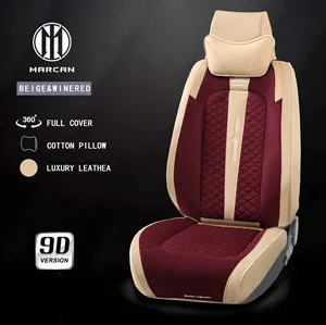 Cojín de asiento de coche de tela de cuero Universal Marcan, fundas para reposacabezas, cojín trasero para asiento delantero, funda de asiento para interiores de coche